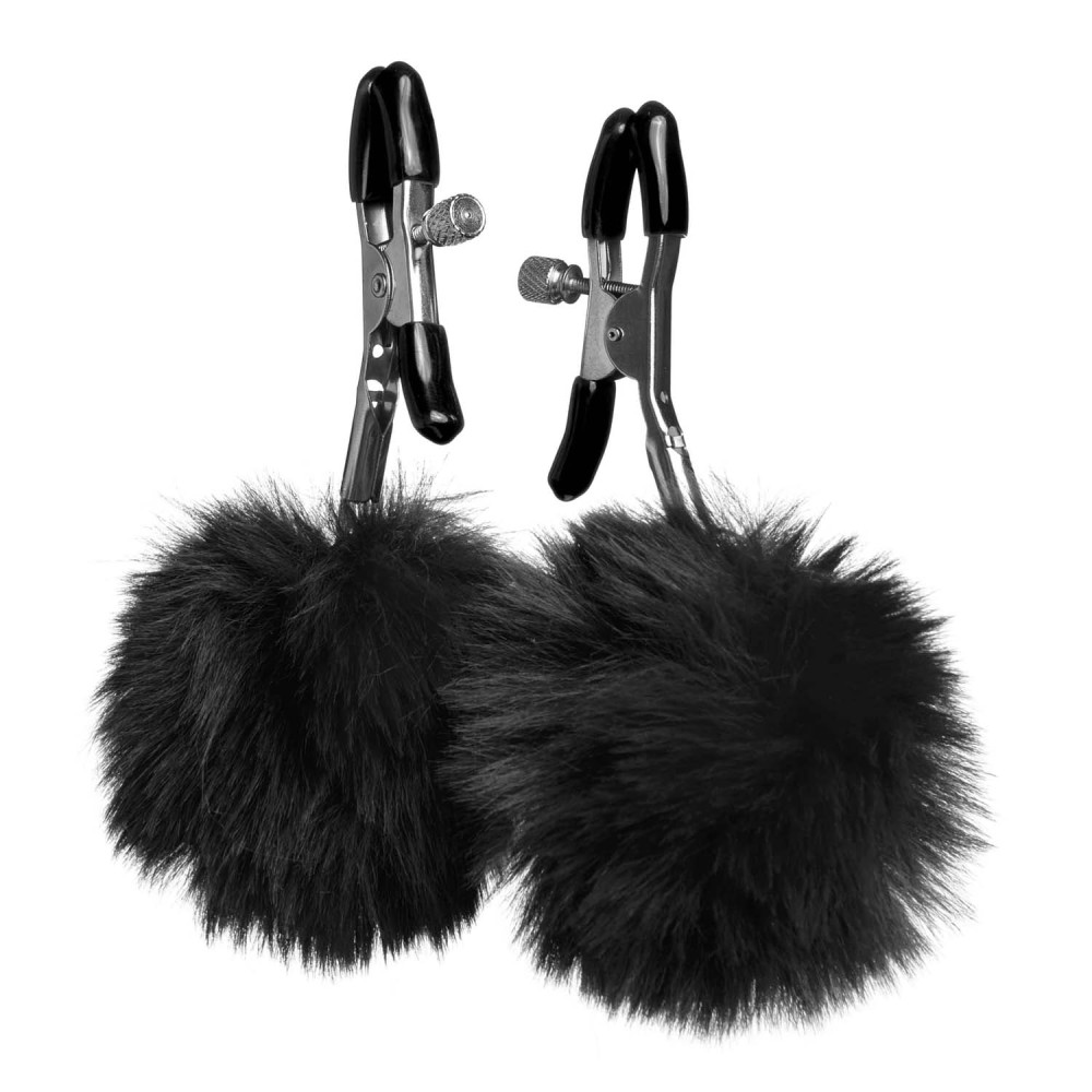 Зажимы на соски с черными помпонами NO TABOO (33164), zoom