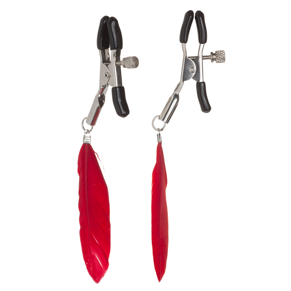 Зажимы на соски с красными перьями Nipple play NO TABOO (32997), zoom