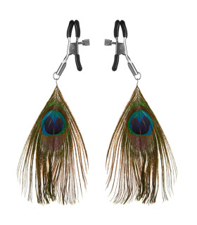 Зажимы на соски с перьями павлина NO TABOO - No Taboo