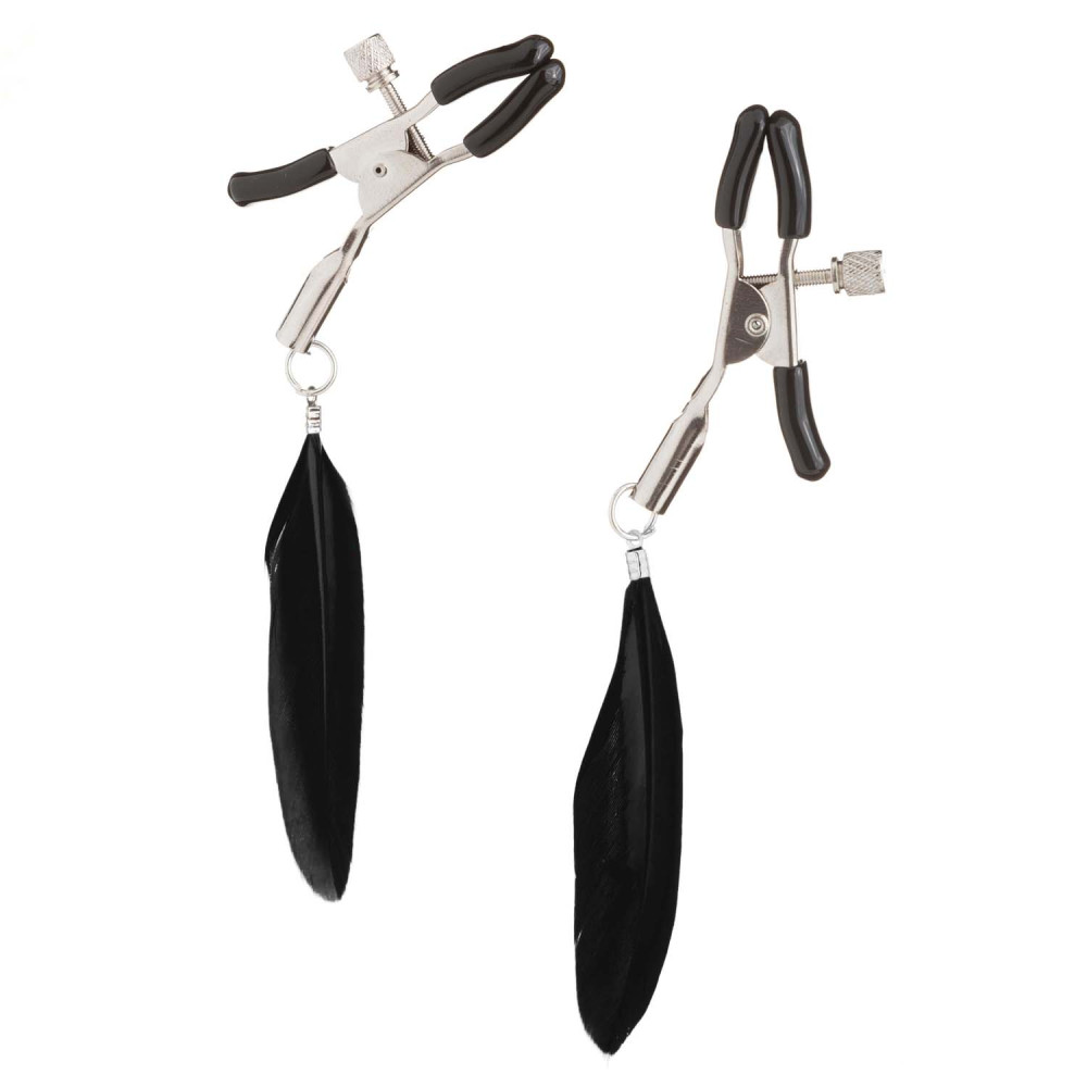 Зажимы на соски с перышками Nipple play черные NO TABOO (32998), zoom