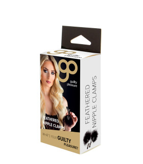 Зажимы для сосков Guilty Pleasure, с перьями, черные - No Taboo