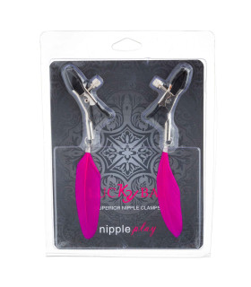 Зажимы на соски с розовыми перьями Nipple play NO TABOO - No Taboo