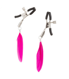 Зажимы на соски с розовыми перьями Nipple play NO TABOO - No Taboo