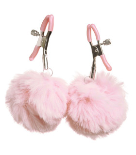 Зажимы на соски с розовыми помпонами NO TABOO - No Taboo