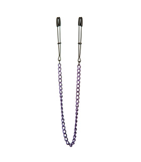 Зажимы на соски в виде пинцетов фиолетовая цепь NO TABOO - No Taboo