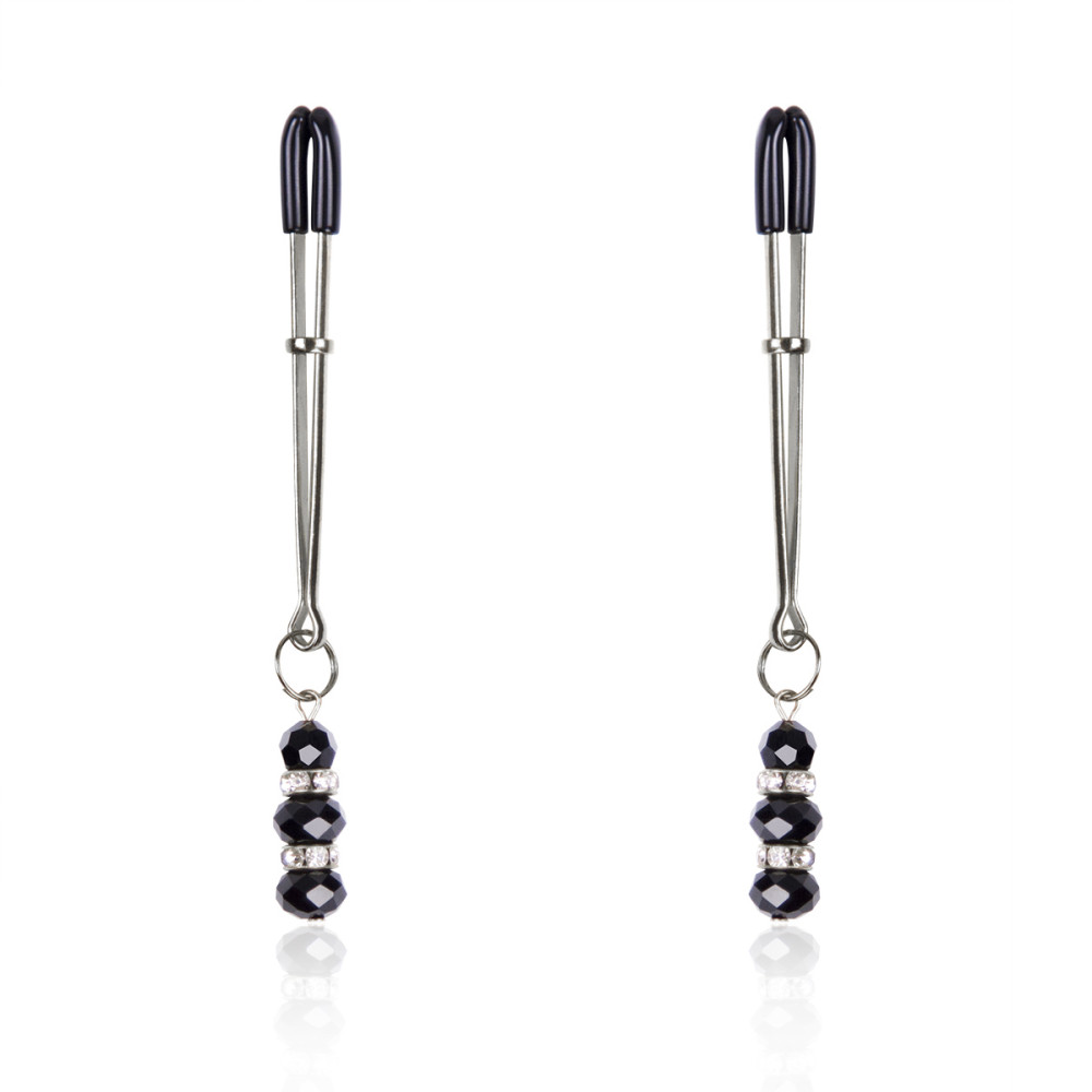 Зажимы на соски в виде пинцетов с камнями и стразами NO TABOO (34382), zoom