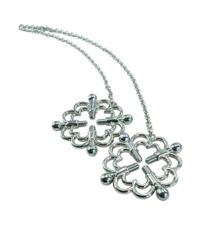 Зажимы на соски винтовые в форме цветка с цепочкой NO TABOO - No Taboo