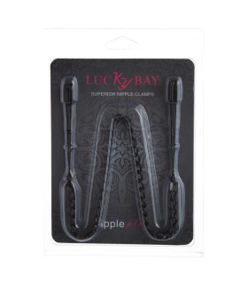 Зажимы-пинцеты на соски с черной цепочкой NO TABOO - No Taboo