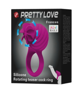 Эрекционное кольцо розового цвета с вибрацией и ротацией - No Taboo