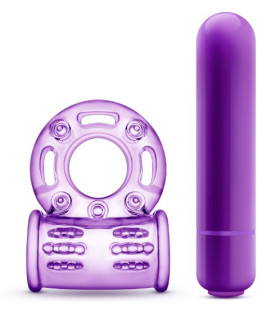 Ерекційне кільце з вібрацією, фіолетове - No Taboo