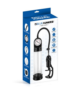 Помпа для увеличения члена механическая Blue Junker Pump Vision с манометром, 30 х 6 см - No Taboo