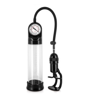 Помпа для увеличения члена механическая Blue Junker Pump Vision с манометром, 30 х 6 см - No Taboo