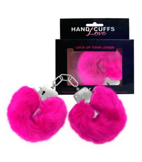 Меховые наручники Love, розовые - No Taboo