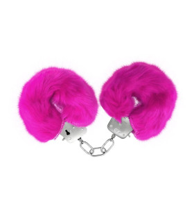 Меховые наручники Love, розовые - No Taboo