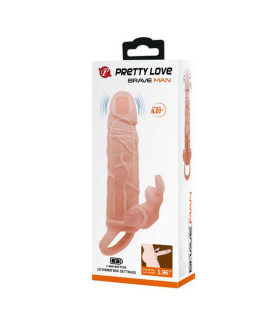 Насадка на член удлиняющая Pretty love Brave man, с вибрацией, 20.5 х 4 см - No Taboo