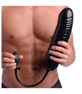Фаллоимитатор с накачкой XXL opblaasbare dildo, черный, 31.8 х 7 см - No Taboo