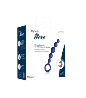 Анальний ланцюжок Joy Division Joyballs anal wave, силіконовий, синій, 17.5 см - No Taboo