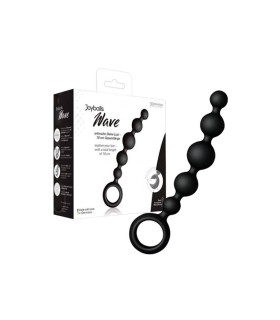 Анальний ланцюжок Joy Division Joyballs anal wave, силіконовий, чорний, 17.5 см - No Taboo