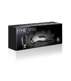 Масажер простати з подвійним кільцем на член і мошонку Rocks Of The Vibef, чорний, 27 х 3.см - No Taboo