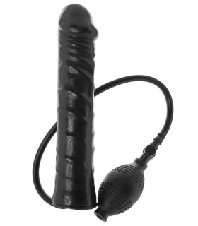 Фаллоимитатор с накачкой Inflatable Stud, латексный, черный, 25 х 5 см - No Taboo