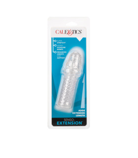 Насадка на пеніс рельєфна CalExotic Senso Extension, прозора, 14 х 3.7 см - No Taboo
