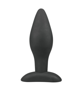 Анальная пробка силиконовая Easytoys Large Black Silicone Buttplug, черная, 14 х 4.5 см - No Taboo