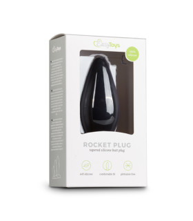 Анальная пробка силиконовая Easytoys Large Black Silicone Buttplug, черная, 14 х 4.5 см - No Taboo