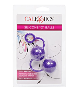 Вагінальні кульки з рельєфом Posh Silicone O Balls, силіконові, фіолетові - No Taboo