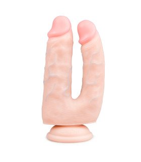 Фалоімітатор подвійний Easytoys Double dong dildo, реалістичний, бежевий , 18 х 3.8 см - No Taboo