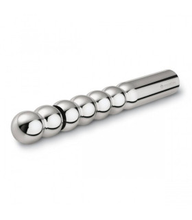 Стимулятор универсальный, электросекс Mystim Ballzac Metal Dildo, фаллоимитатор, металлик, 25 х 3 см - No Taboo