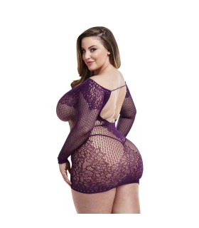 Сукня у сітку Lapdance Lingerie, фіолетова, Plus Size - No Taboo