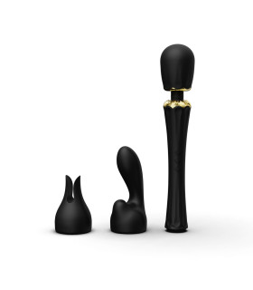 Вибратор микрофон Zalo Kyro Wand с насадками, черный, 29.1 см х 5.3 см - No Taboo