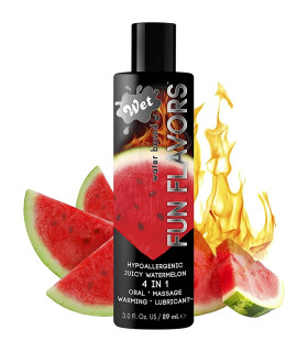 Лубрикант 4 в 1 с эффектом разогрева, 89 мл, Wet Warming Juicy Watermelon со вкусом арбуза - No Taboo