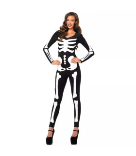 Комбинезон с принтом Leg Avenue Skeleton, что светится в темноте, черный, S - No Taboo