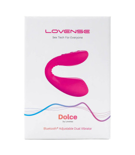 Вибратор вагинально-клиторальный для пар Lovense Dolce с управлением с приложения, розовый, 9 см х 3.8 см - No Taboo