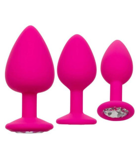 Набор анальных пробок Cheeky Gems 3 размера, розовые - No Taboo