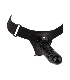 Страпон-фаллопротез на ременях, чорний, 19 см х 4.6 см - No Taboo
