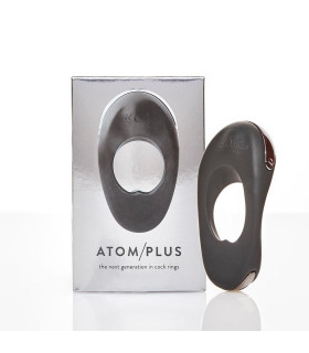 Кольцо на пенис с клиторальной стиммуляцией Hot Octopuss Atom Plus с двумя виброэлементами, черное, 6.5 х 3.8 см - No Taboo