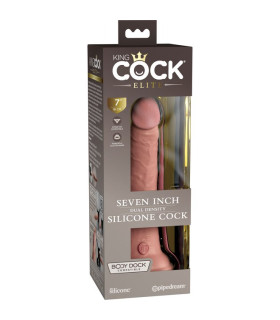 Реалистичный фаллоимитатор King Cock Elite, 17.8 см х 3.5 см, на присоске, бежевый - No Taboo