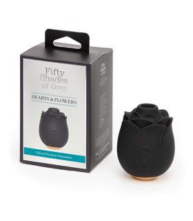 Клиторальный стимулятор в форме розы Fifty Shades of Grey Rose Clitoral Suction черного цвета - No Taboo