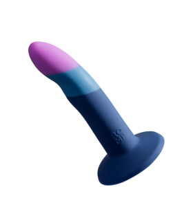 Нереалистичный фаллоимитатор ROMP Piccolo Dildo насадка на страпон на присоске, для точки G и P, синий, 14 см х 2.9 см - No Taboo