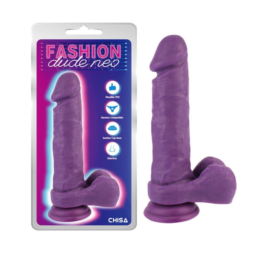 Фаллоимитатор с присоской Chisa Fashion Dude Neo, фиолетовый, 21 х 4.3 см (332110), zoom