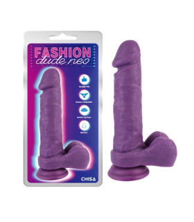 Фалоімітатор з присоскою Chisa Fashion Dude Neo, фіолетовий, 21 х 4.3 см - No Taboo