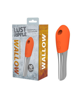 Мини-вибратор с вакуумной стимуляцией Chisa Wallow Lust Ripple оранжевый, 12.5 см х 3.3 см - No Taboo
