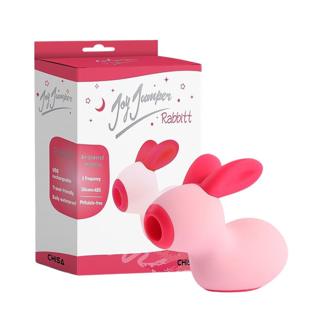 Вакуумный стимулятор клитора Chisa Joy Jumper Rabbit, розовый, 10.4 см (221018), zoom
