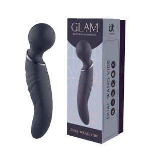 Вибратор микрофон Dream Toys Glam Dual Wand Vibe для двойной стимуляции, фиолетовый, 21.2 см х 3-4.9 см - No Taboo