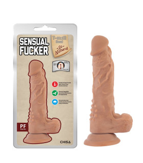 Реалістичний фалоімітатор рельєфний Chisa Sensual Fucker Latin з хребтом на присосці, 19.5 см х 4.5 см - No Taboo