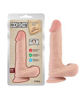 Фаллоимитатор реалистичный Cock Shoot Flesh с хребтом и присоской, 20 см х 4.1 см - No Taboo