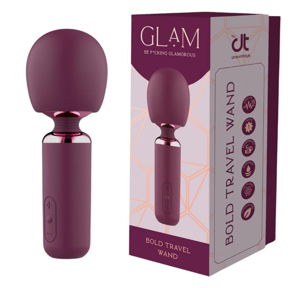 Вибратор микрофон Dream Toys Glam Bold Travel Wand фиолетовый, 18 см х 6.6 см (332221), zoom