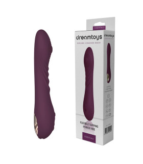 Вібратор гнучкий з пульсацією Dream Toys Essentials Tapping Power Vibe фіолетовий, 22.5 х 3.7 см - No Taboo